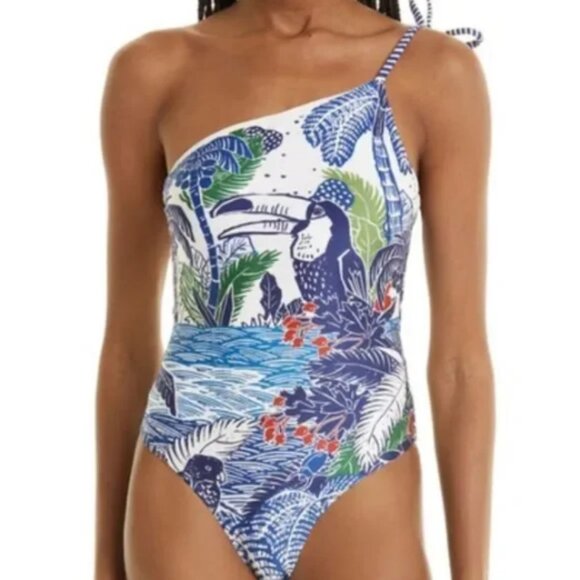 FARM Rio Anthropologie Graphic Rio One-Piece Swimsuit Sz M Retail Price $185.00 - Picture 3 of 16